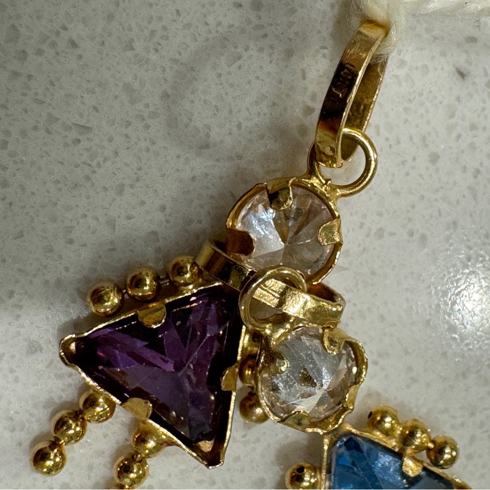 Vintage 14k Gold charm LOT pendant 2 girls cute little permanent jewelry - Picture 2 of 5